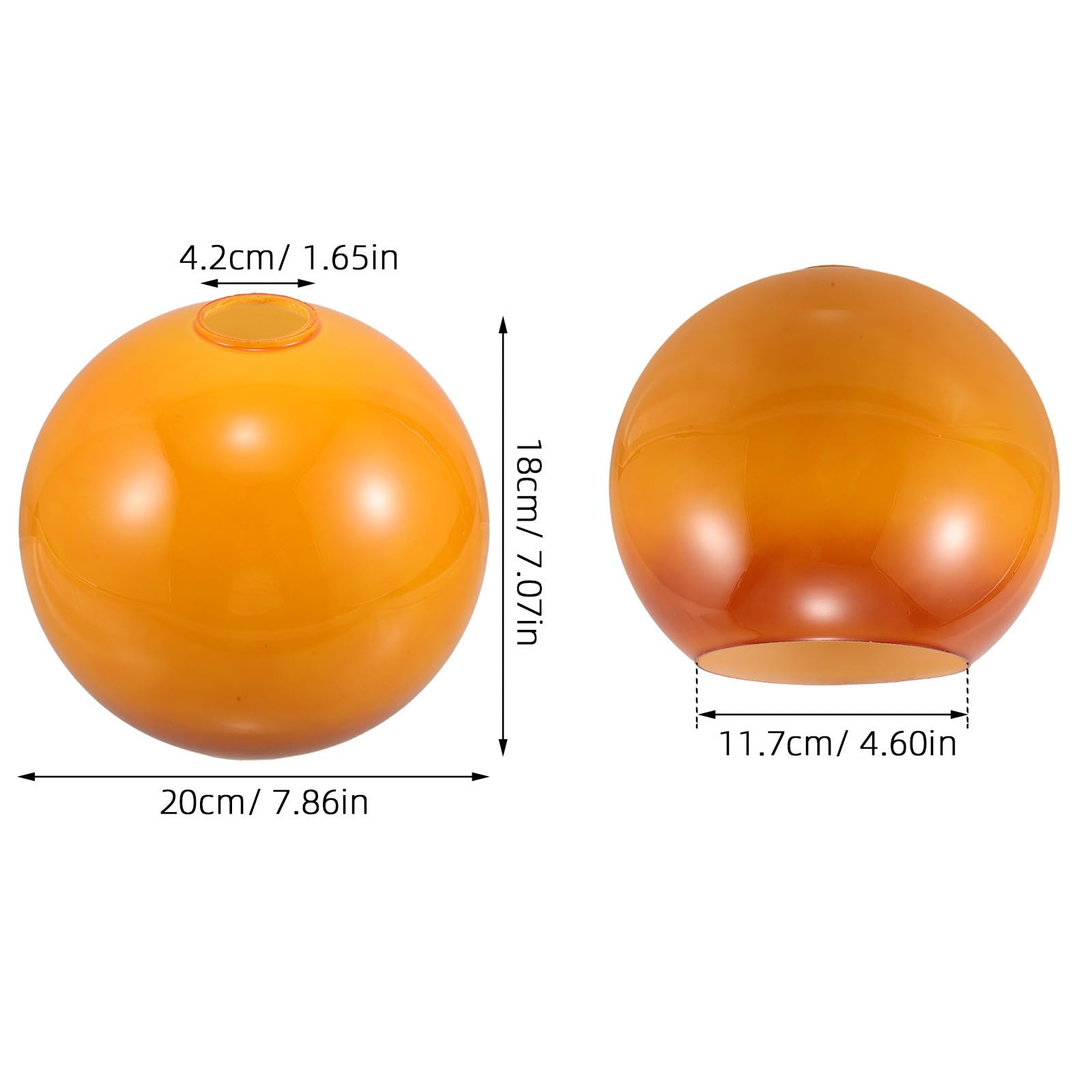 Pantalla de Lámpara de Cristal Redonda E27 Amarilla de 20 CM