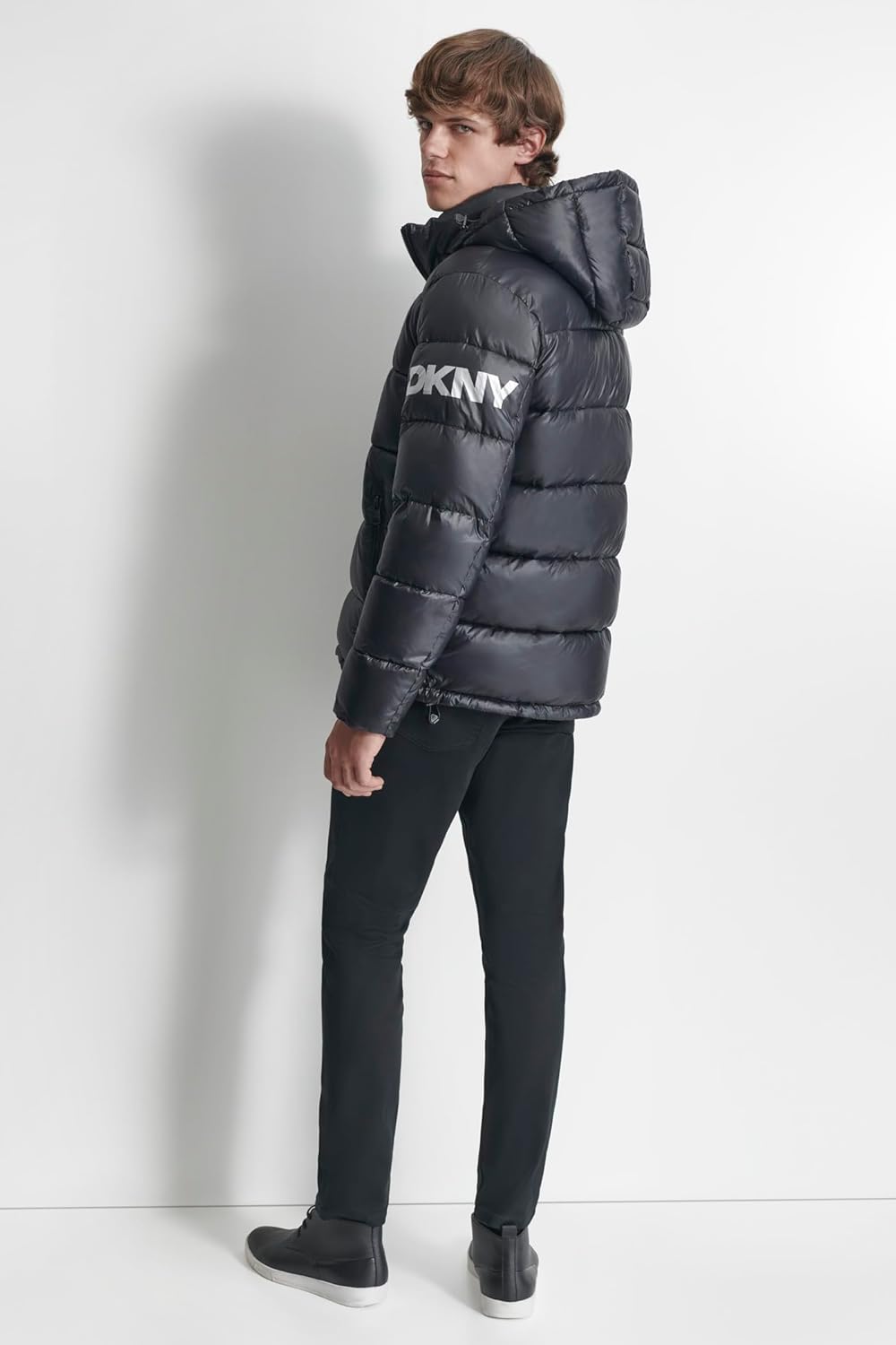 DKNY Men's Water Resistant Hooded Puffer Durable Cold Weather Jacket - Image 3