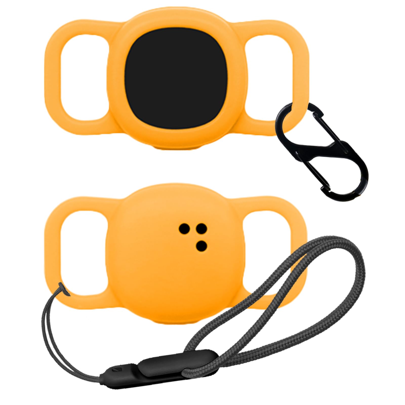 NOUKAJU Case for Tile by Life360 Sticker(2024), Silicone Protective Cover(with Carabiner + Lanyard) Drop-Proof,Scratch-Proof,Shock-Proof,Dust-Proof,Protective Case for Tile Sticker 2024(Orange)