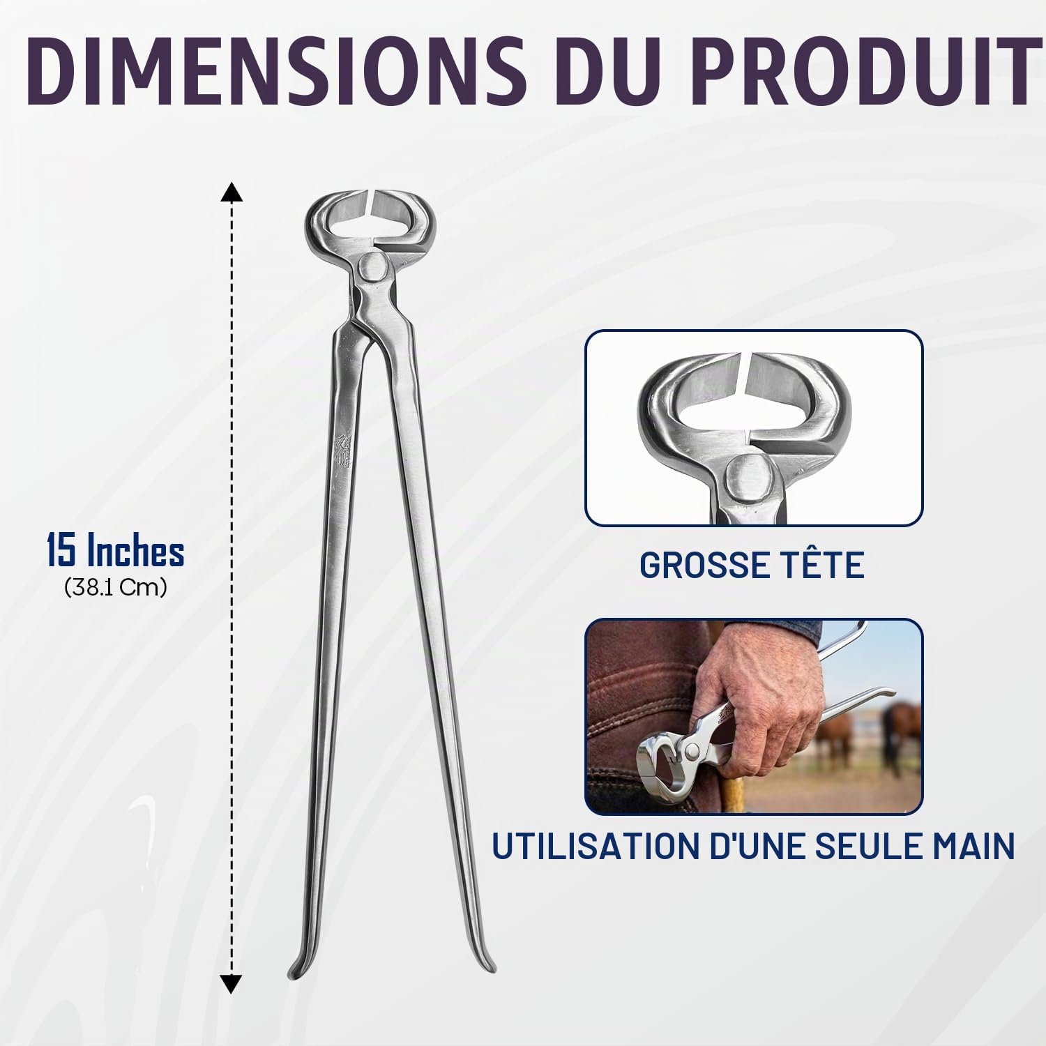 Equine Care Pince à sabots pour chevaux 38,1 cm