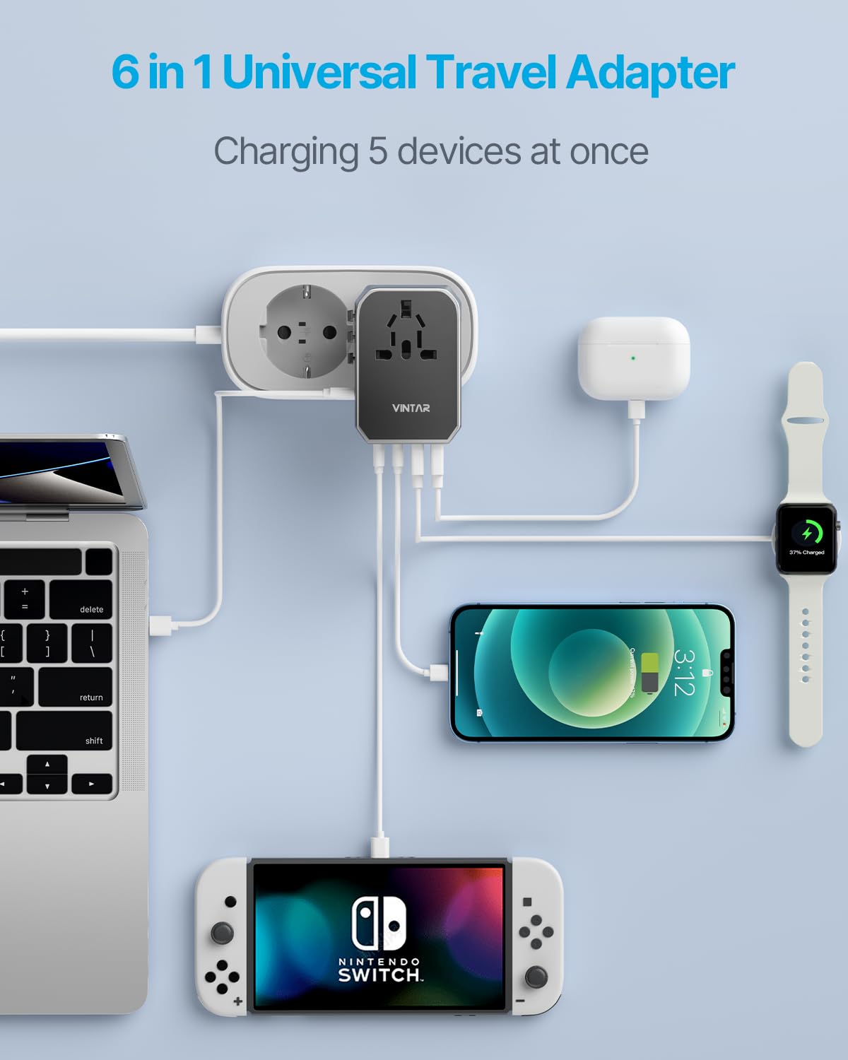 Universal Adapter Comic Snapklik.com : Universal Travel Adapter, VINTAR 70W GaN International ...