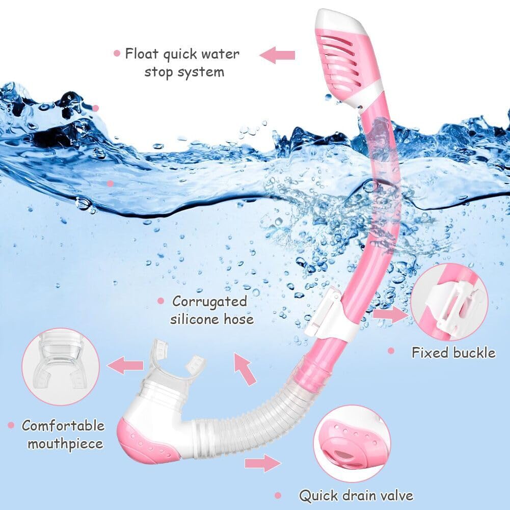 Set da Snorkeling con Boccaglio e Occhiali da Immersione， Anti-Fog Diving Mask, Diving Mask with Large Lenses, per Snorkeling, Diving, Apnea, Nuoto, Unisex