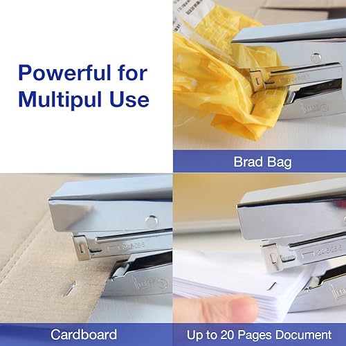 Miniatura 5 de Grapadora resistente con 1000 grapas y removedor de grapas, juego de 20 hojas de escritorio, oficina, trabajo, estudiante, profesor, gran capacidad,