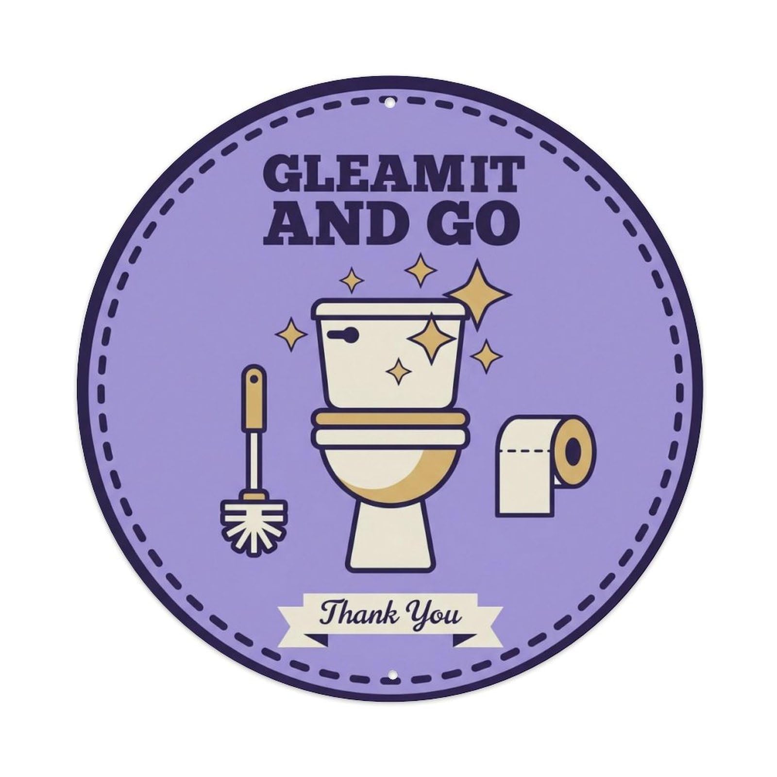 Toilet Clean Bathroom Reminder Gleam It And Go Metal Tin Sign