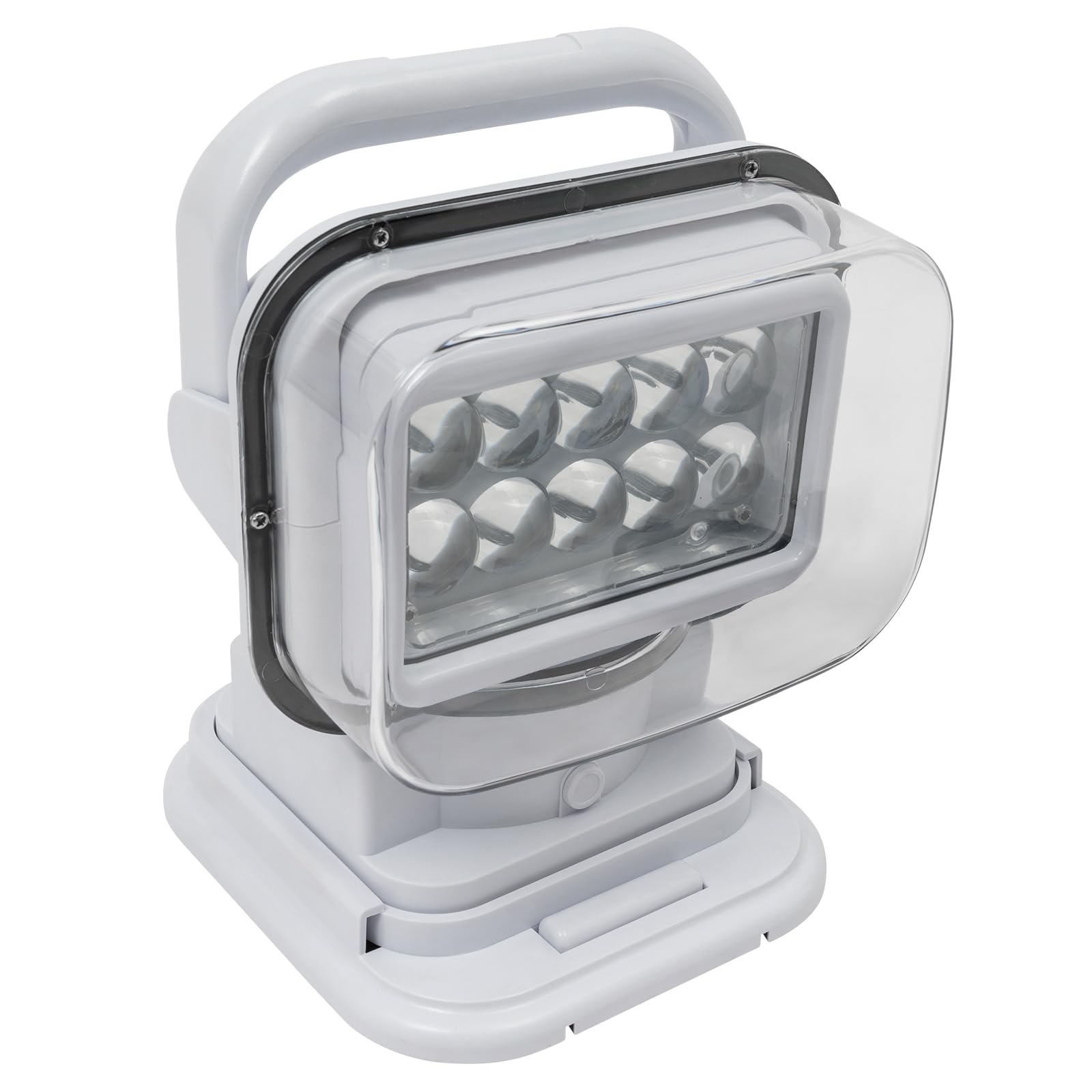 Foco LED de trabajo, luz de trabajo, mando a distancia, giratorio, 50 W, para camping, exteriores, barcos, coches, iluminación de 600 m, color blanco
