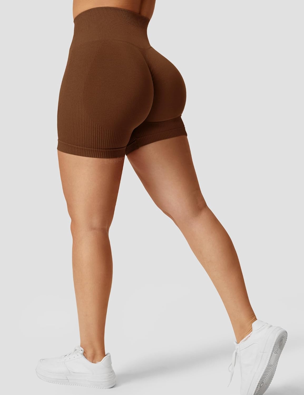 VOYJOY Women Scrunch Workout Impact Shorts 5" Butt Lifting High Waist Seamless Compression Yoga Biker Short - Image 4