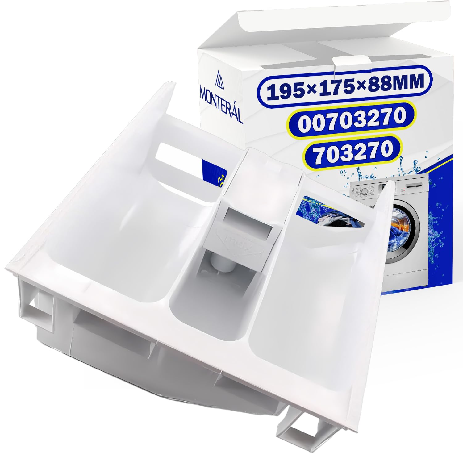 Cajón de Detergente para Lavadora con Código Original 00703270 703270 para Bosch para Balay para Constructa para Siemens - Garantía de 10 Años - MONTERAL