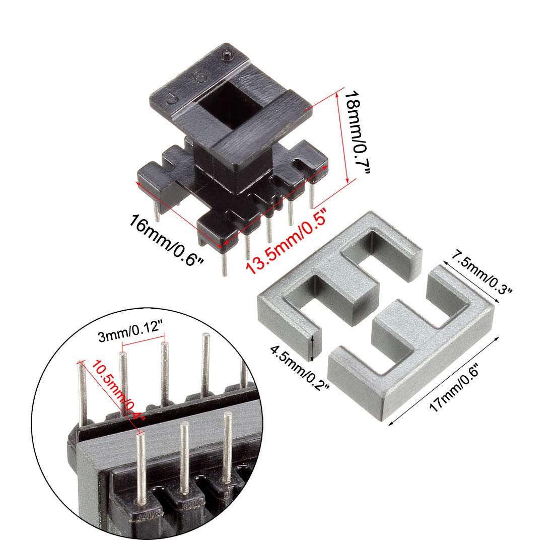 uxcell 10 Sets EE16 5 with 5pin Transformer Bobbin PC40
