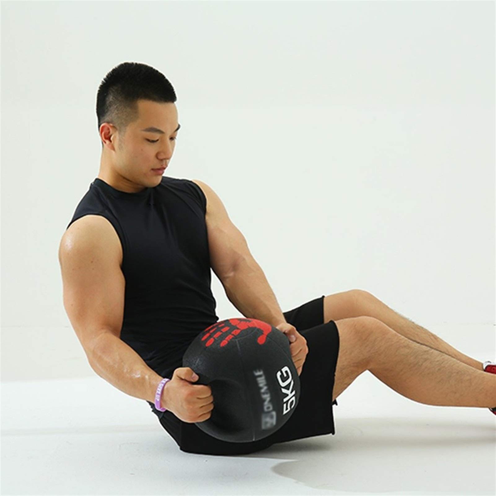 Pelota Medicinal Binaural De Goma Elástica Pelota Medicinal Pelota De Equilibrio Pelota De Fitness, Equipo De Entrenamiento Aeróbico, 2 Kg / 3 Kg / 4 Kg / 5 Kg / 6 Kg / 7 Kg / 8 Kg / 9 Kg / 10 Kg
