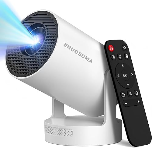 Miniatura 1 de Mini proyector portátil con Wifi6 y Bluetooth, proyector 4K compatible con altavoz base de sonido de 5 W, 160 ANSI, Android 11, proyector giratorio