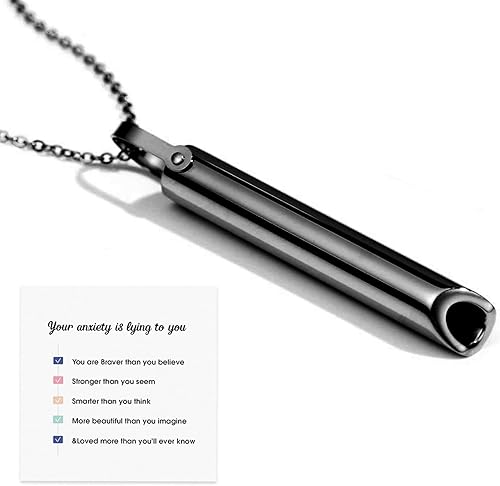 YANCHUN Collar de alivio de la ansiedad, dispositivo de ejercicio de respiración para meditación, collar de respiración para aliviar el estrés,