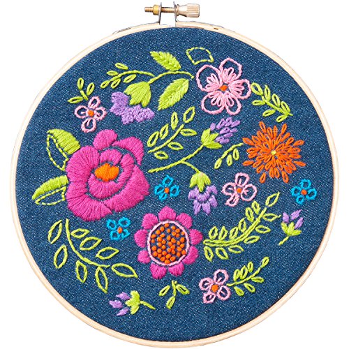 Bucilla WM46228E Floral Explosion Stamped Embroidery Kit-6