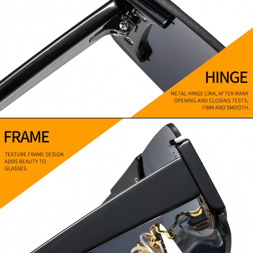 Fashion Rimless Sunglasses Women Men Gradients Lens Alloy PC Frame Luxury Sun Glasses