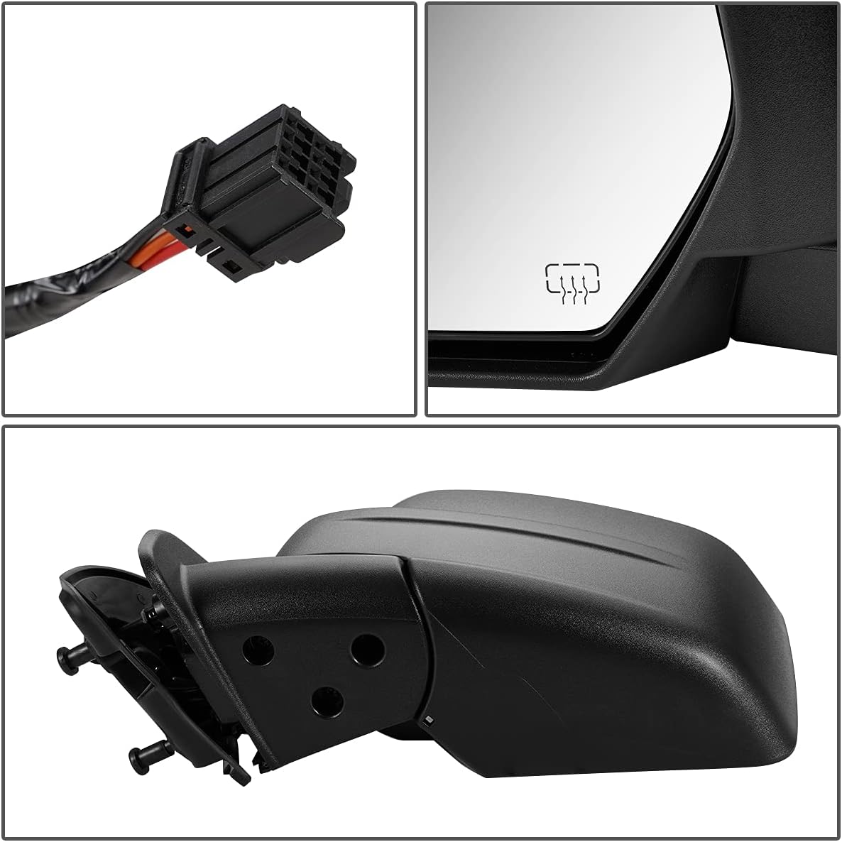 DNA Motoring OEM-MR-CH1320371 Left Side Mirror Compatible with 2008-2012 Liberty Heated Powered Adjustment Foldable Rear View Mirror