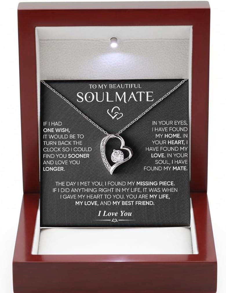 LUXUS™ 18K White Gold Finish Heart Pendant Necklace for My Queen – 7mm CZ, Adjustable 18"–22" Chain, Romantic Valentine’s Day Gift for Wife or Girlfriend - Image 9