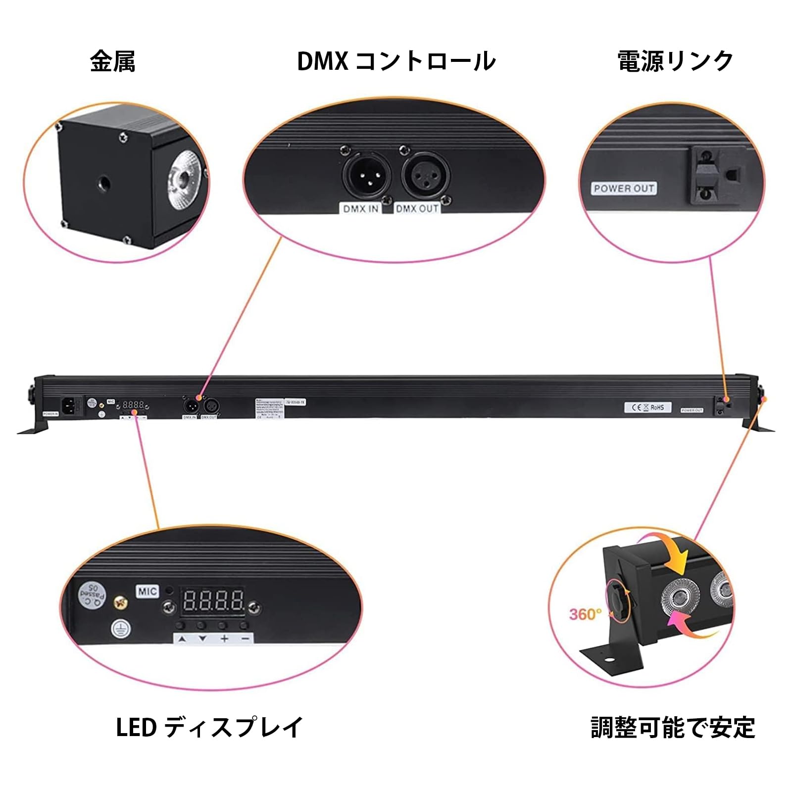 ステージライト 72W 24LEDs RGBW Djライト ビームライトリモコン Amazon.co.jp: U`King 72W 24LEDS 舞台照明 ステージライト