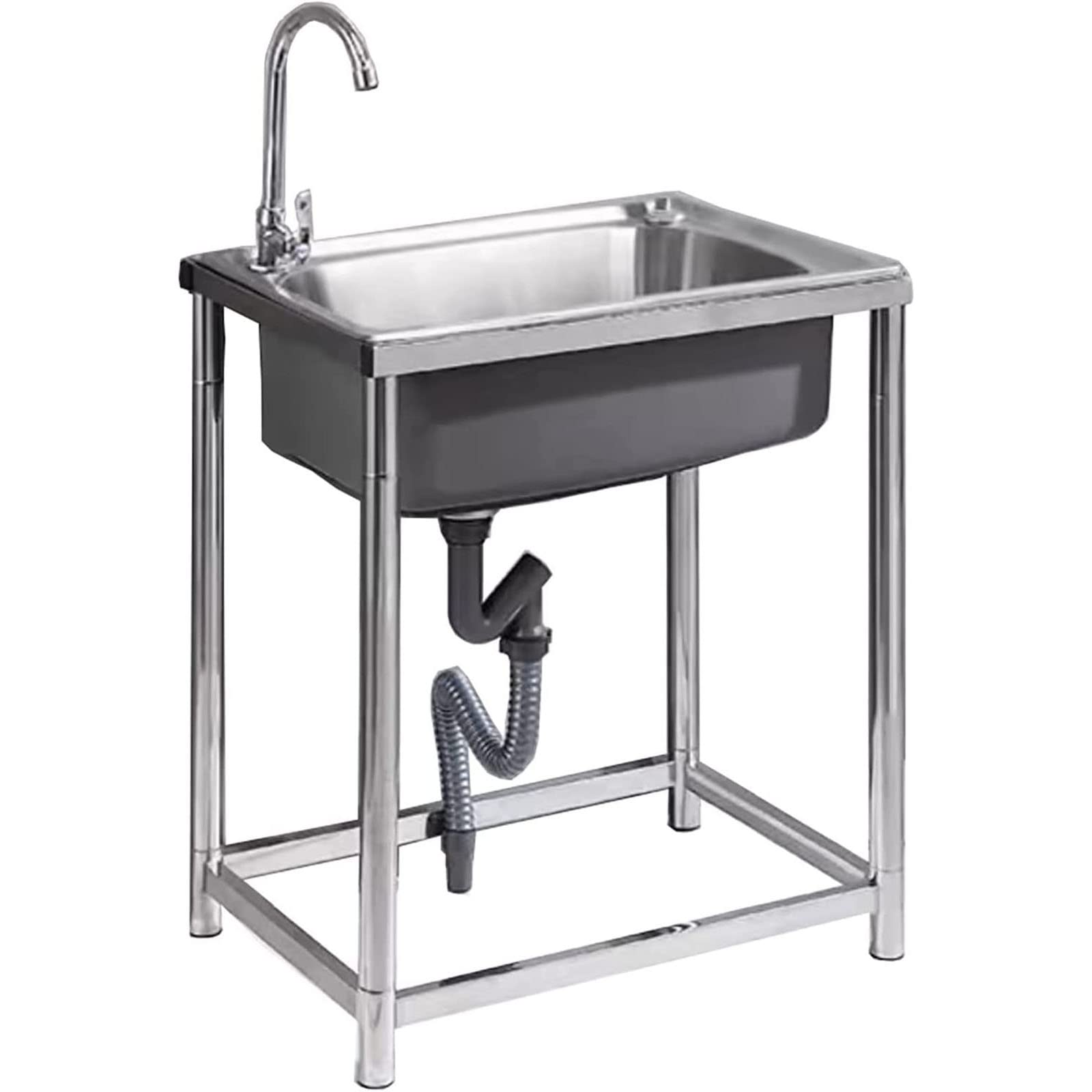 Fregadero de camping comercial para exterior lavadero portátil con grifo 68x44x75 cm