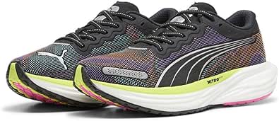 PUMA(プーマ) ランニングシューズ ディヴィエイト ニトロ 2 ウィメンズ サイケデリック ラッシュ 380077 24年春夏カラー ブラック/ライム パウ/ポイズン ピンク(01) 23.5 cm