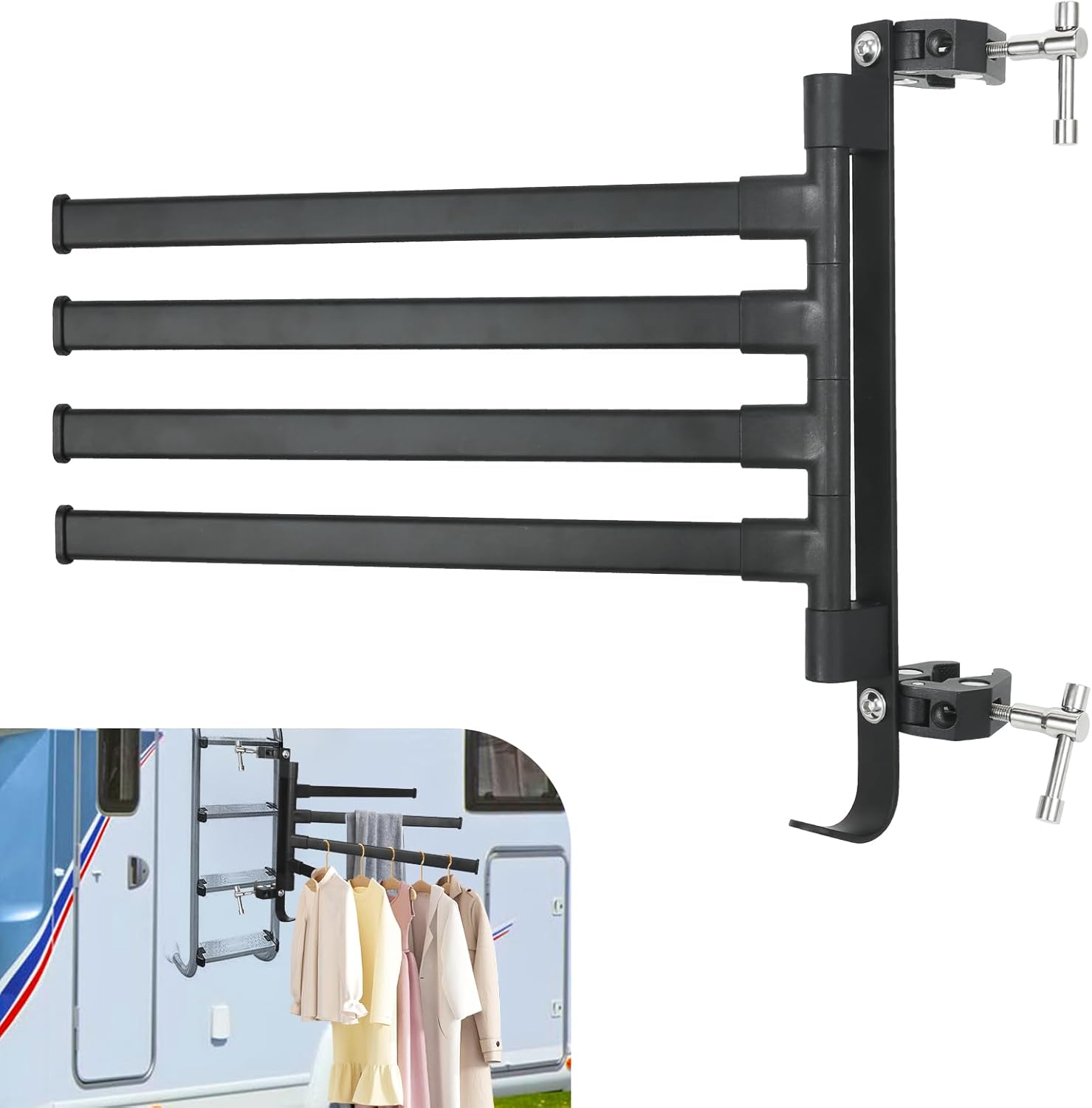 POLYHNIA RV Clothes Drying Rack for Camping Trailer & Boats