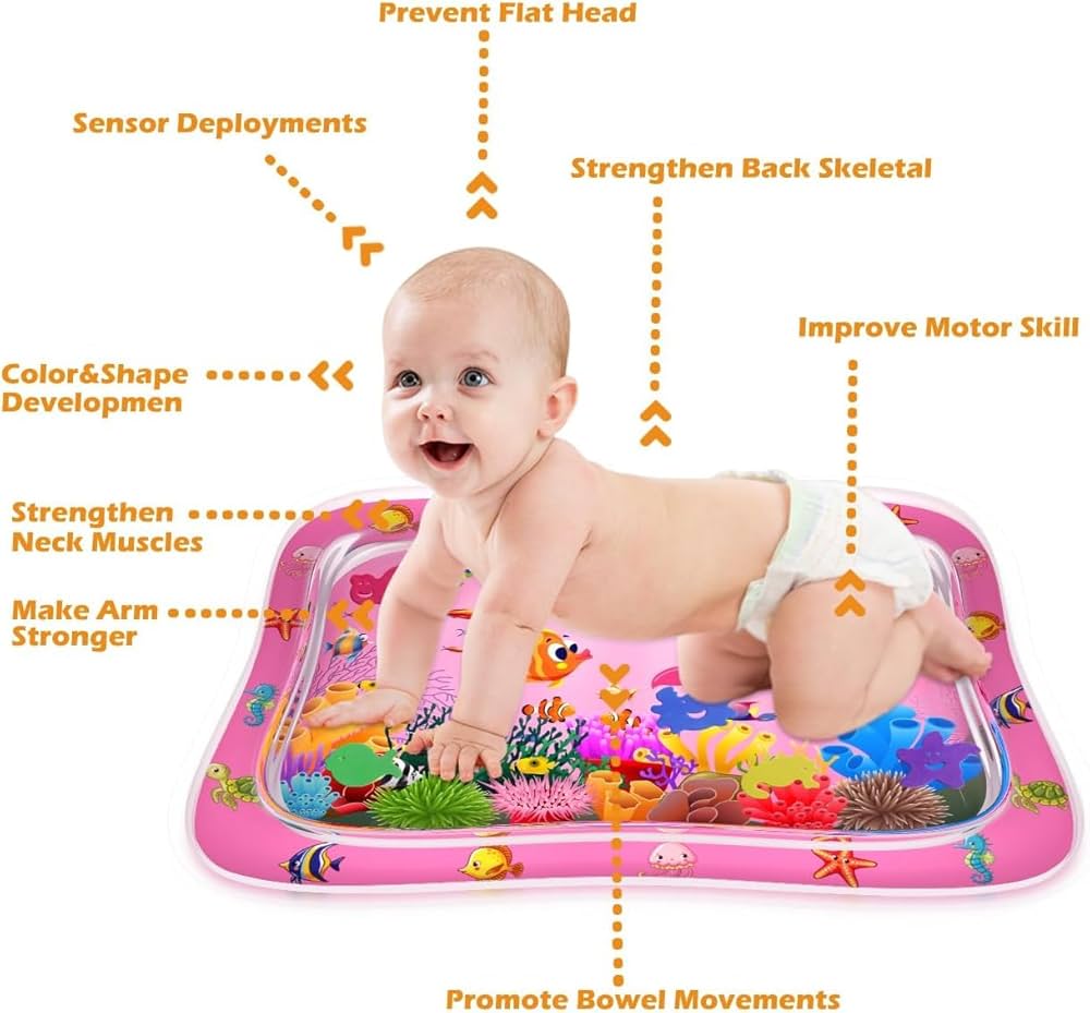 Tummy Time Water Play Mat, Baby Water Play Mat For Kids And