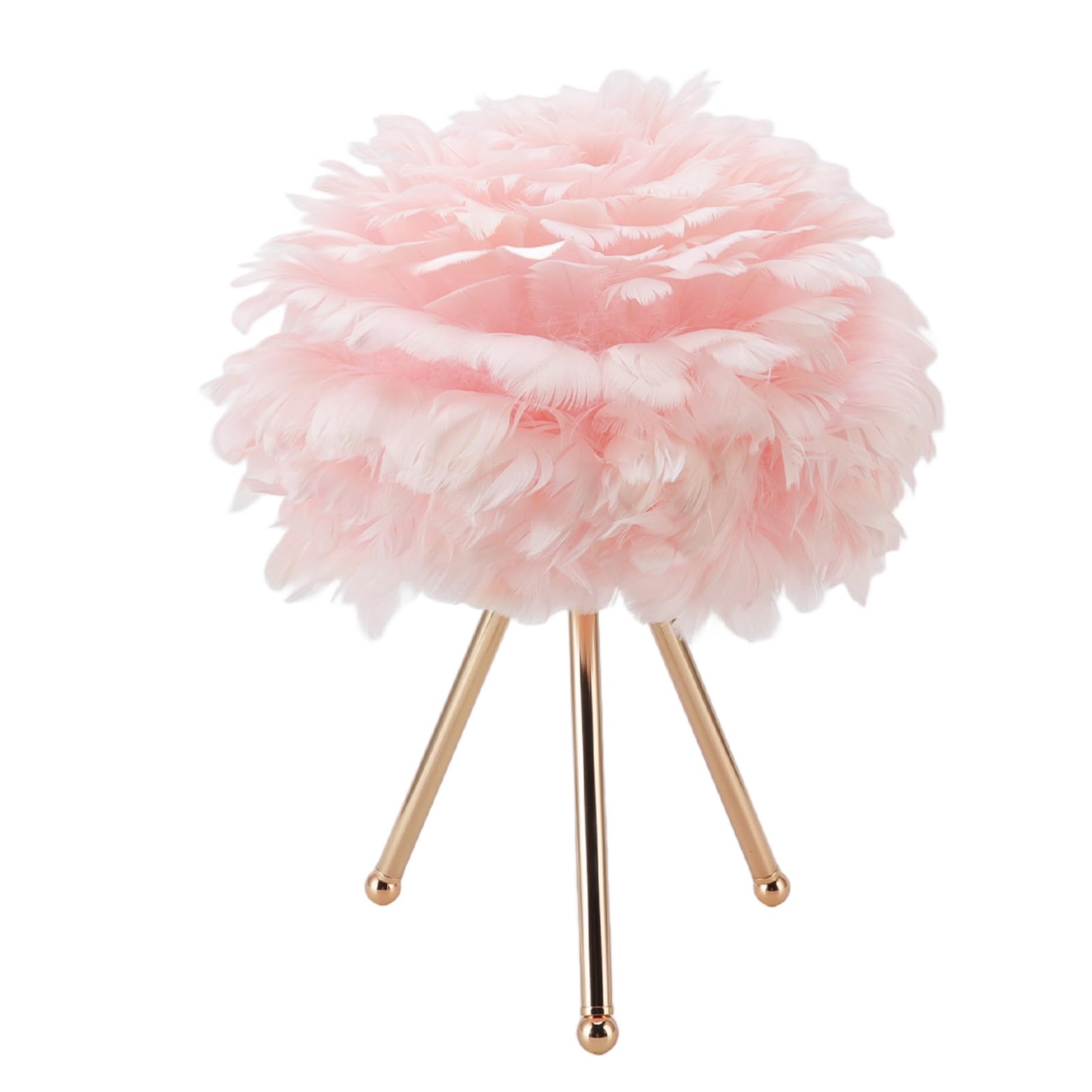 Feather Table Lamp Adjustable Brightness Touch Control Night Light for Bedroom Living Room 35cm Diameter (Pink)