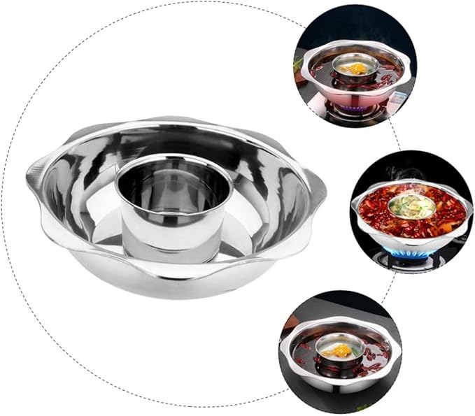 Olla de acero inoxidable dividida para dos sabores Garneck miniatura 5