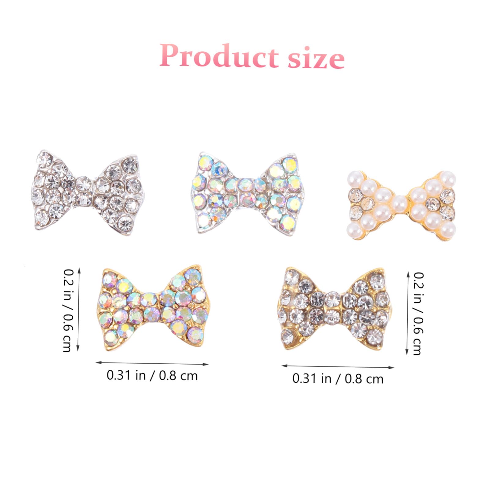 Healvian 150pezzi Pendenti Per Unghie Forma Di Fiocco Strass Decorazioni Per Nail Art Accessori Per Manicure e Fai Te Per Festività e Occasioni Speciali