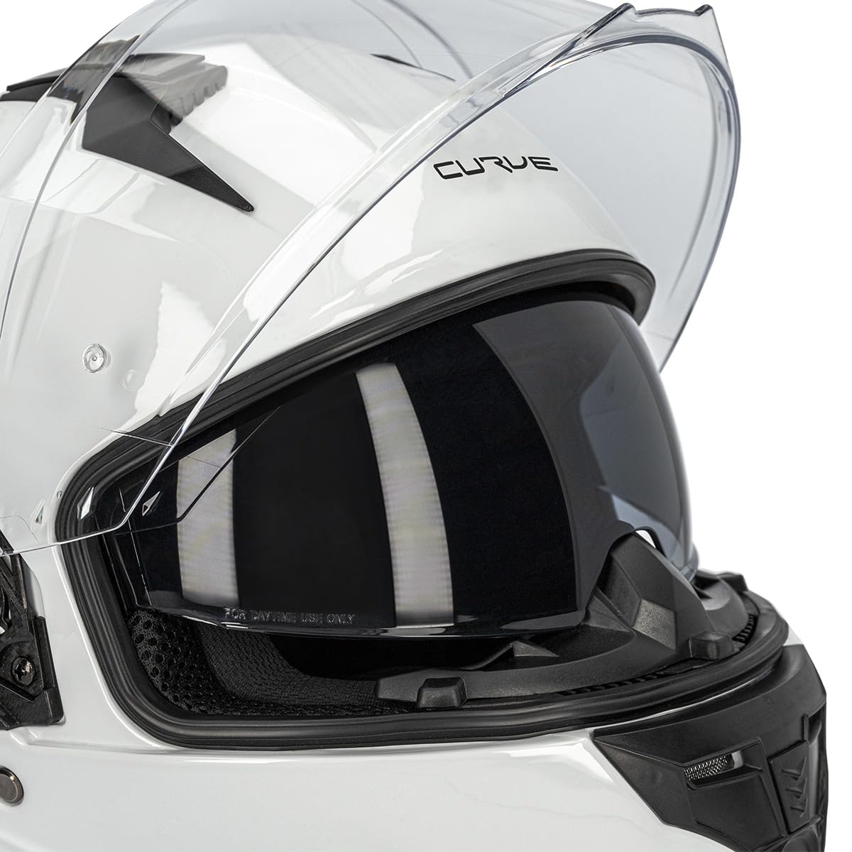 Curve Casco Integral para Moto, Lead, Material Resina ABS termoplástica, Sistema de ventilación, Visor Solar Ahumado, Cierre micrométrico, Adultos, Hombre y Mujer, ECE 22.06