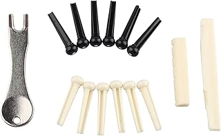 Futheda Acoustic Guitar Bridge Pins Puller Pulling Remover Extractor Tool with 12 PCS Guitar Bridge Pins and 1 set Guitar Bridge Saddle Nut
