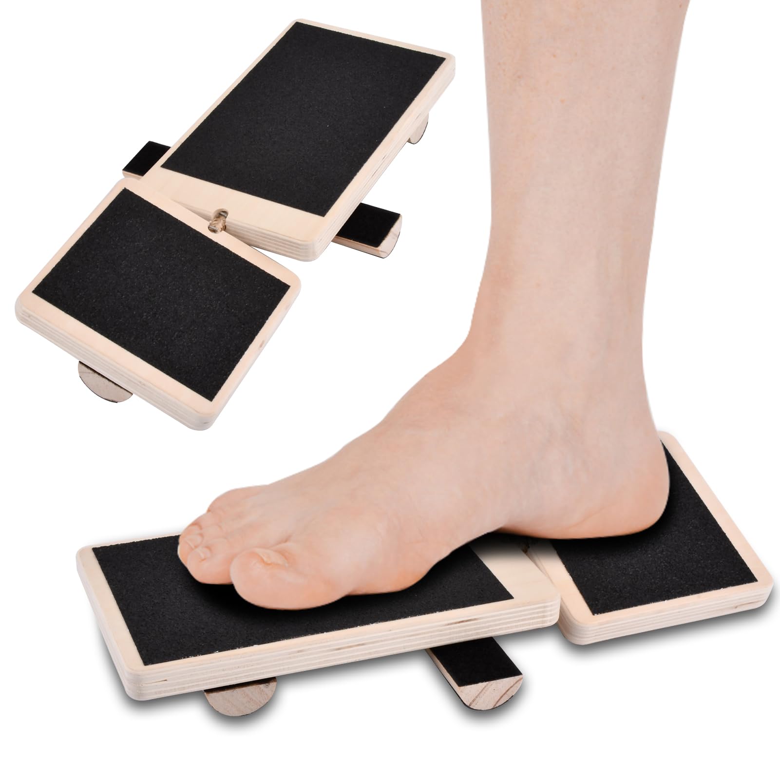 Ankle Balance Board - Wood Grain Balance Trainer For Sprain Recovery, Stability & Plantar Fasciitis Relief