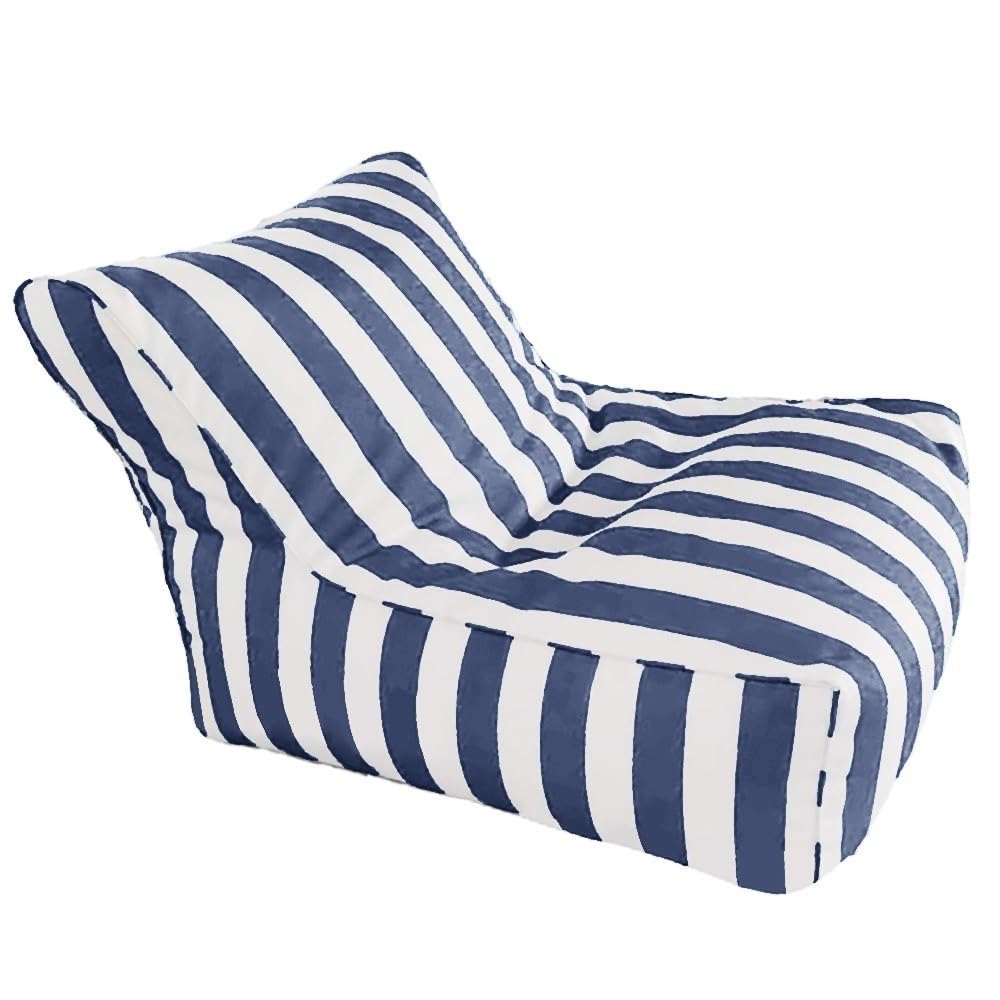 Pouf Flottant For Piscine Extérieure Rayure Oxford Pouf Pouf Housse Sans Remplissage Piscine Chaise Longue Radeaux Plage Jardin Pouf Soa Lit Sans Remplissage ( Color : Gray blue , Size : Empty pouf co