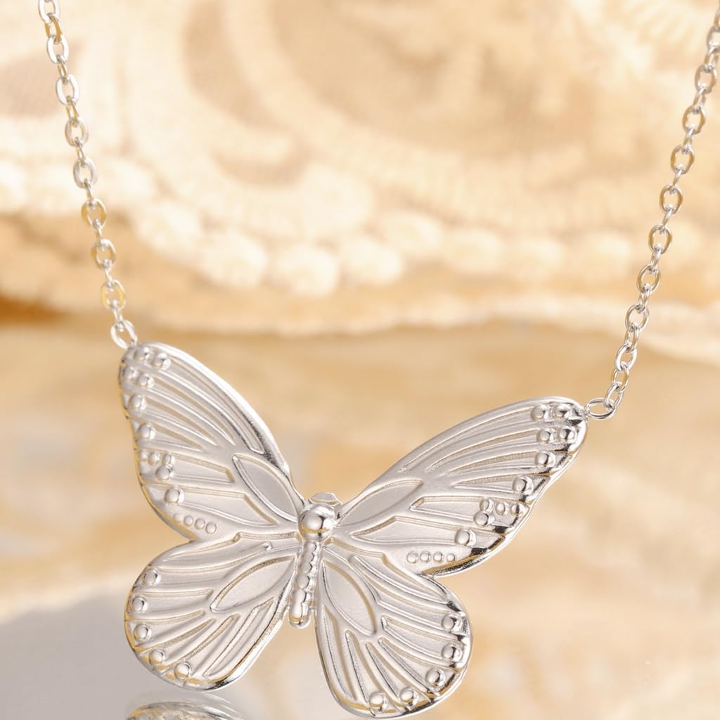 Jude Jewelers Stainless Steel Cute Butterfly Style Wedding Party Holiday Pendant Necklace - Image 2