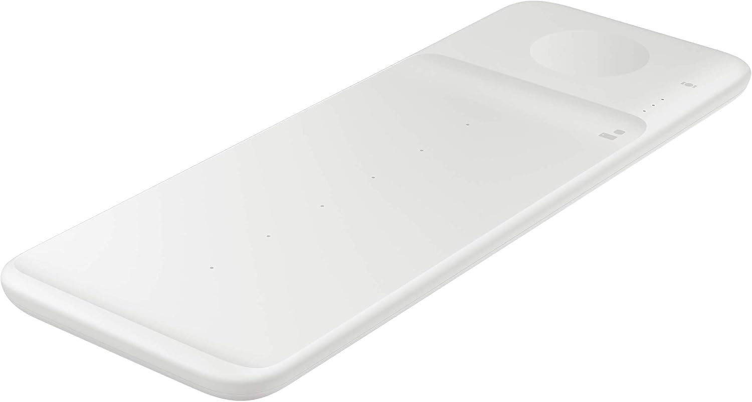 Suреr Dеаl Prоduсt Samsung Electronics Wireless Charger Trio, Qi Compatible - Charge up to 3 Devices at Once - for Galaxy Phones, Buds, Watches, and Apple iPhone Devices, White (US Version) 🔥 Samsung Electronics Wireless Charger Trio, Qi Compatible - Charge up to 3 Devices at Once - for Galaxy Phones, Buds, Watches, and Apple iPhone Devices, White (US Version)