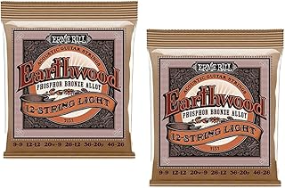 2 PACK Ernie Ball P02153 Earthwood 12-string Light Phosphor Bronze Acoustic String Set .009 - .046