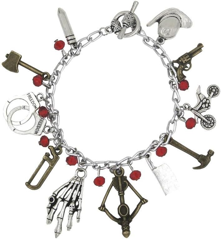 THE WALKING DEAD TV Series Silvertone Assorted Themed Charm BRACELET