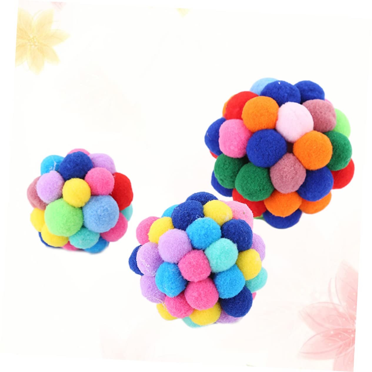 BUGUUYO for Cats Colorful Rattle Ball Random Color Engaging Chew Balls with Sound for Interactive Playtime for Kitten Training Entertainment