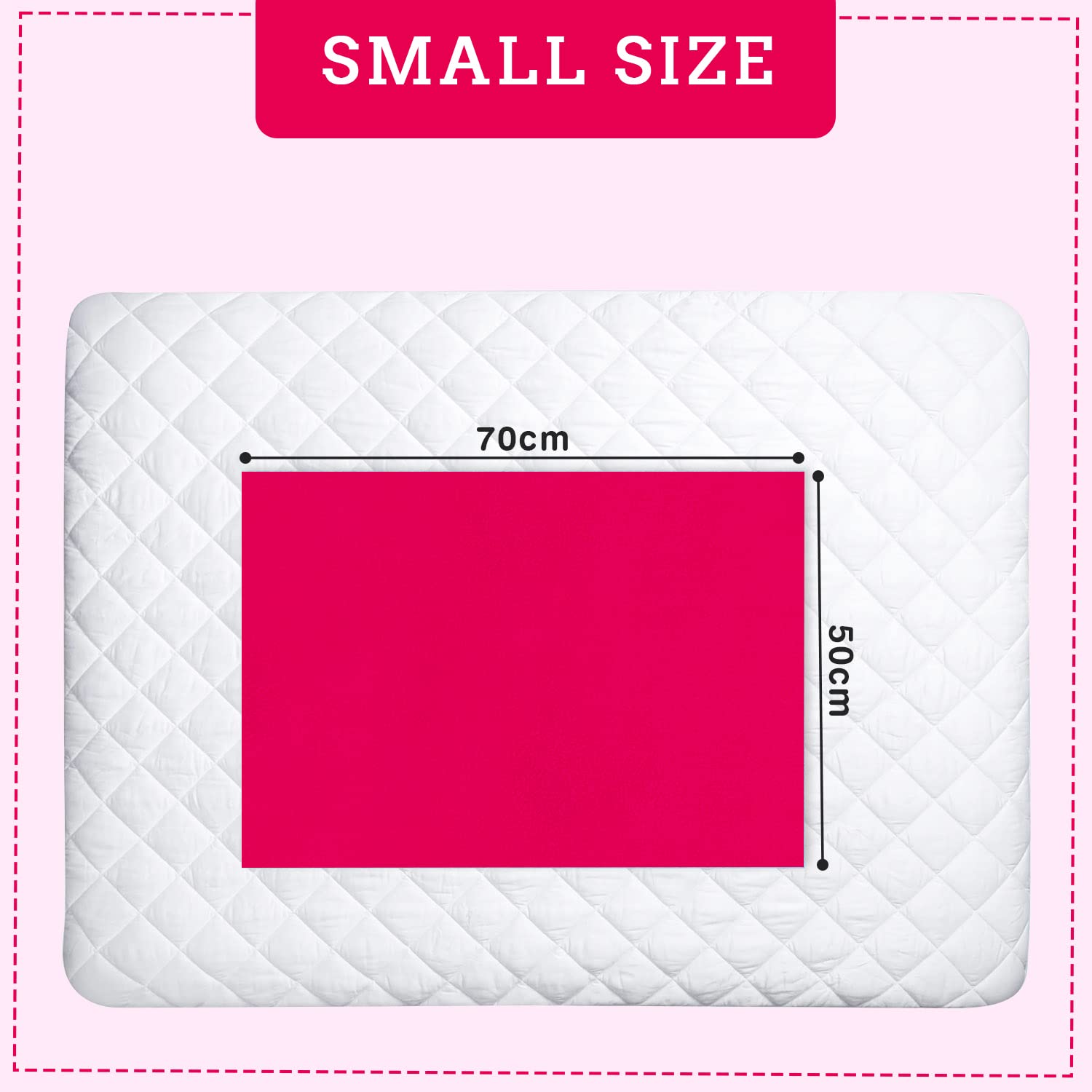 Mee Mee Reusable Water Proof Cotton Bed Protector Sheet/Extra Absorbent Mat/Dry Sheets/Urine Sheet/Dry Mat(Large, Dark Pink)(100CmX140Cm) - Image 7 thumbnail