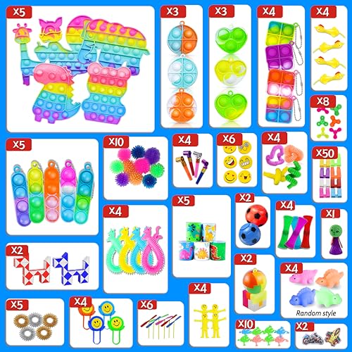 image for BicMan 1000pcs Party Favors Goodie Bags for Kids, Fidget Toys Pack, St