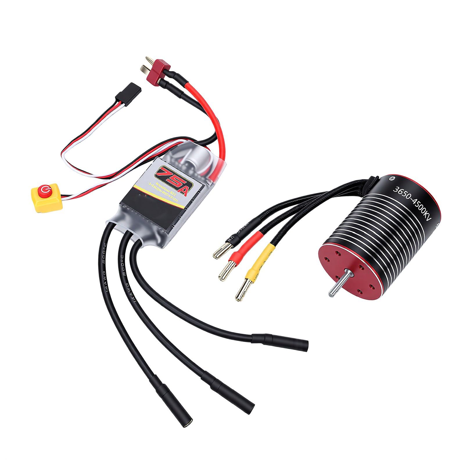 Topiky Odporny na Warunki Atmosferyczne Silnik Bezszczotkowy 3650 4500KV z kombinacją 75A ESC do Samochodów i łodzi RC 1/10