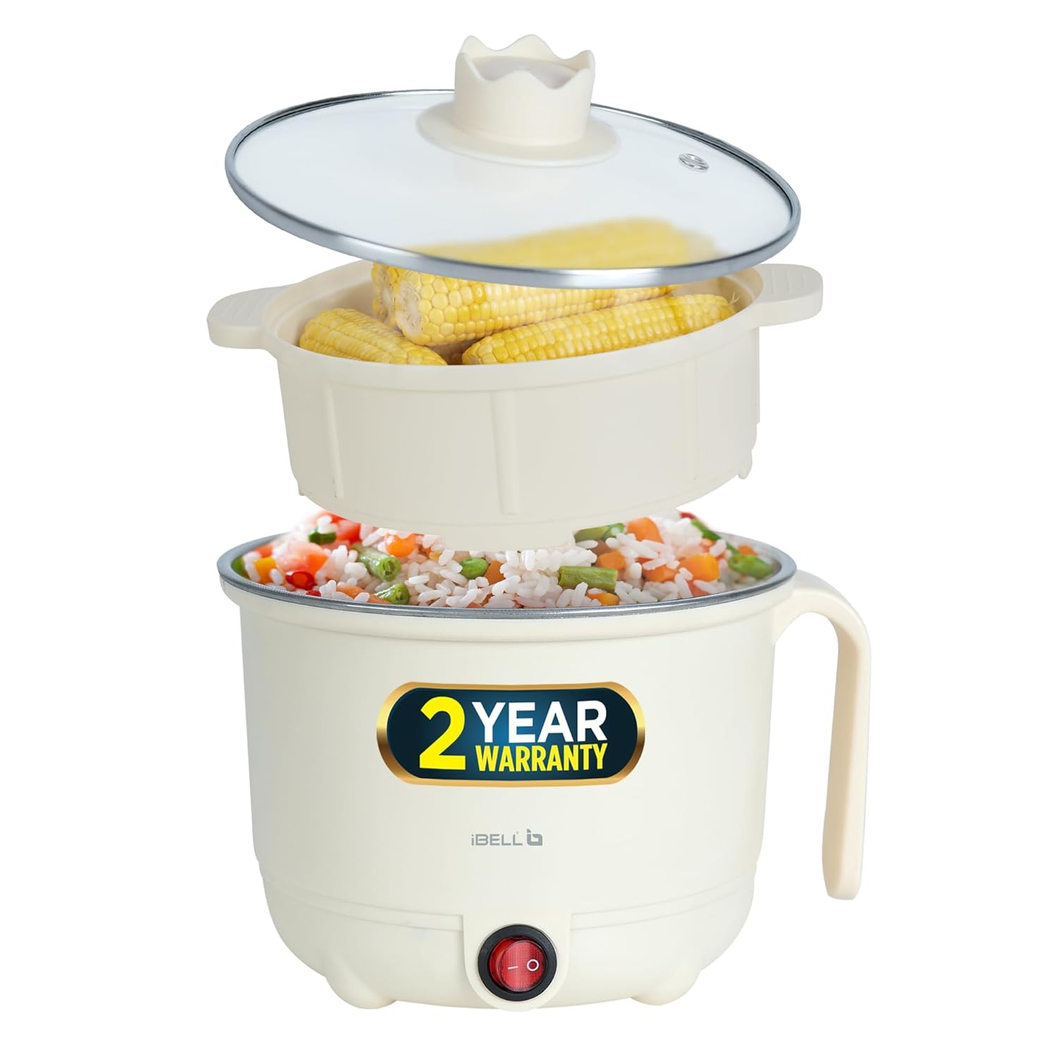 IBELL MPK150PM Multipurpose Electric Kettle, 1.5 Litre, 600W, 2 Cooking Pots & Egg Boiler For Boiling Water, Egg, Stainless Steel Body (White) IBELL MPK150PM Multipurpose Electric Kettle, 1.5 Litre, 600W, 2 Cooking Pots & Egg Boiler For Boiling Water, Egg, Stainless Steel Body (White)