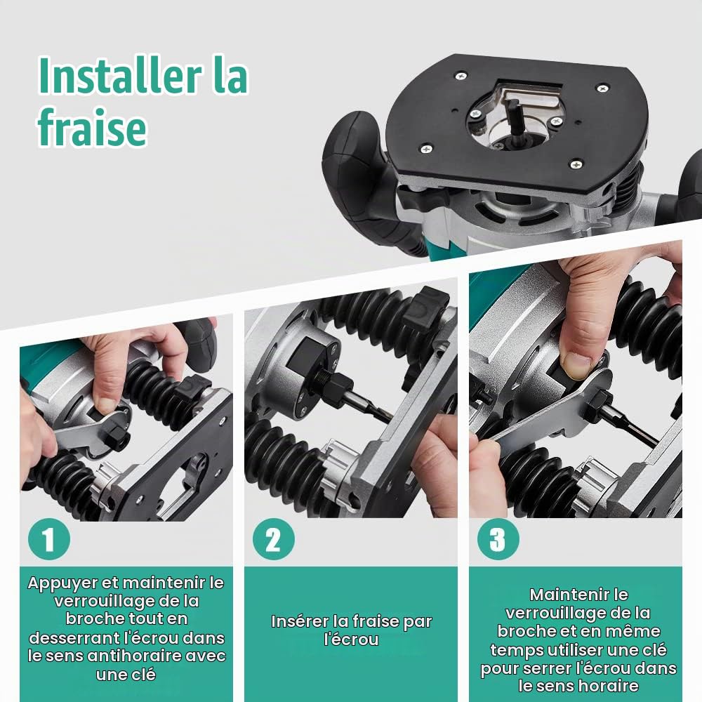 Défonceuse Verticale Electrique 1200 W 16000-30000 RPM STANEW, Profession Fresatrice Verticale avec Set de 12 fraises,6 Vitesses, Réglage de la Profondeur de Fraisage.