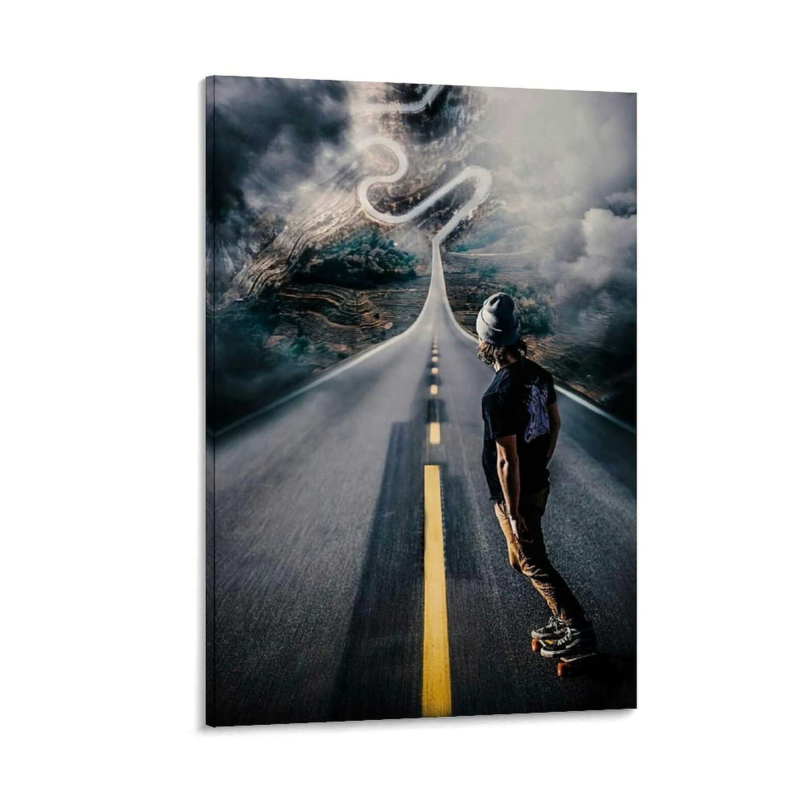Hellove Frame-Style1 Skateboard Poster Outdoor Skateboarding Poster Decorative Painting Canvas Wall Art Living Room Posters Bedroom Painting 12X18inch(30X45cm)