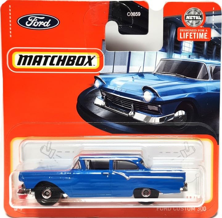 Amazon.com: Matchbox 2024 Ford Custom 300 [Blue] 1957 Blue 41/100