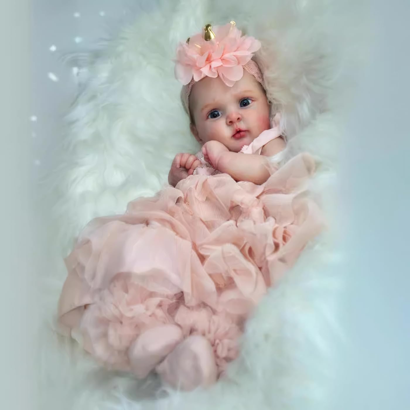 MineeQu 19 inch geverfd haar wakker knuffel baby levensecht Reborn/Herboren pop in zachte aanraking vinyl realistische pasgeboren meisjes poppen Geschenkset met magnetische fopspeen