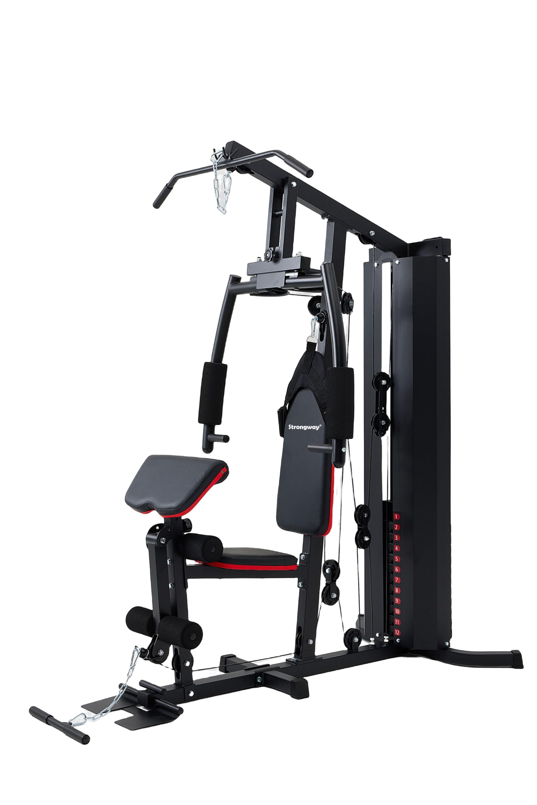 Strongway® Multi Gym with Weights Multifunction Home Gym Machine with 72KG Weight Stack Dual Pulley System Fitness Workout Strength Training