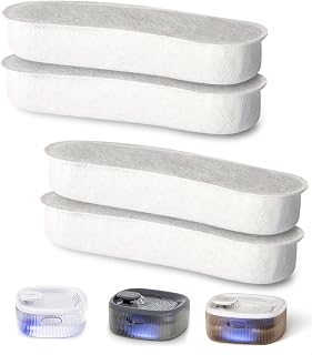 Dog Fountains by WOPET, 4 Pcs Pet Water Fountain Filters for W600 Dog Fountain, Large Water Fountain Filter Replacement