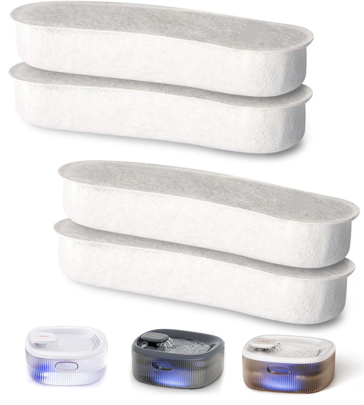 Dog Fountains by WOPET, 4 Pcs Pet Water Fountain Filters for W600 Dog Fountain, Large Dog Fountain Filter Replacement