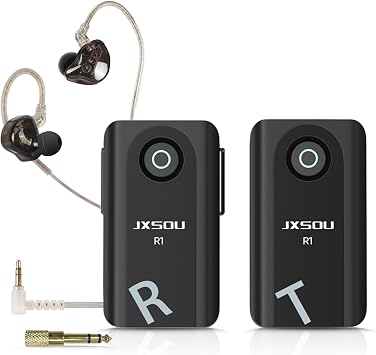 Wireless in-Ear Monitoring System, R1 5.8GHz Stereo Audio transmitting for Recording Studio, Band Performance, Live Broadcast