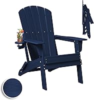 Vista 48 de Plawdlik - Silla plegable Adirondack, probada según SGS, textura de madera con portavasos, resistente a todo tipo de clima, cómoda para junto a
