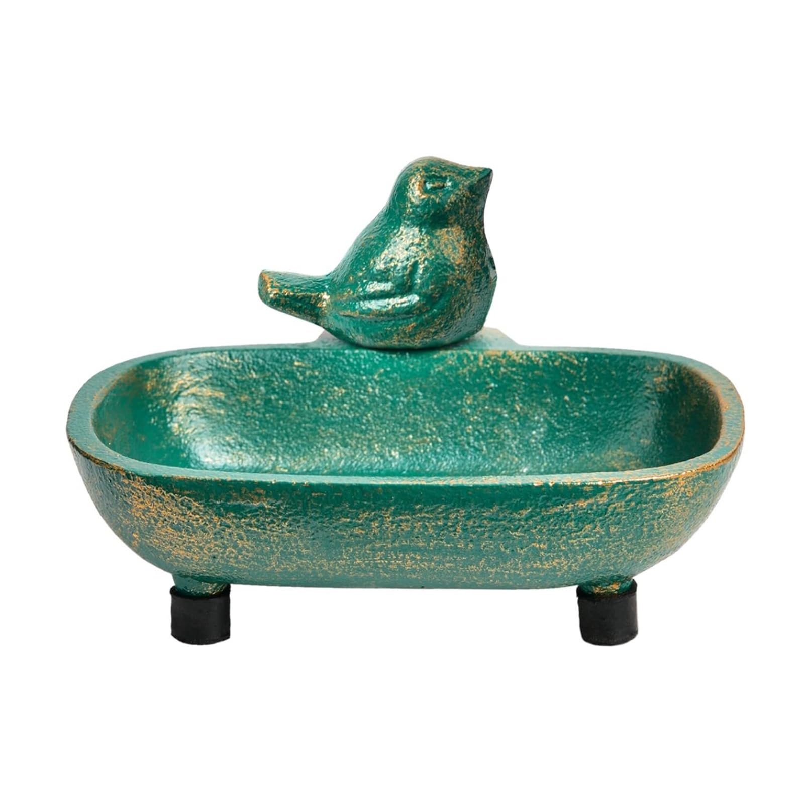 Jaboneras de baño Jabonera drenable de Hierro Fundido Alta Resistencia con Forma Encantadora y Acabado en Oro Verde Antiguo Decoración estética para el baño(Bird Shape)